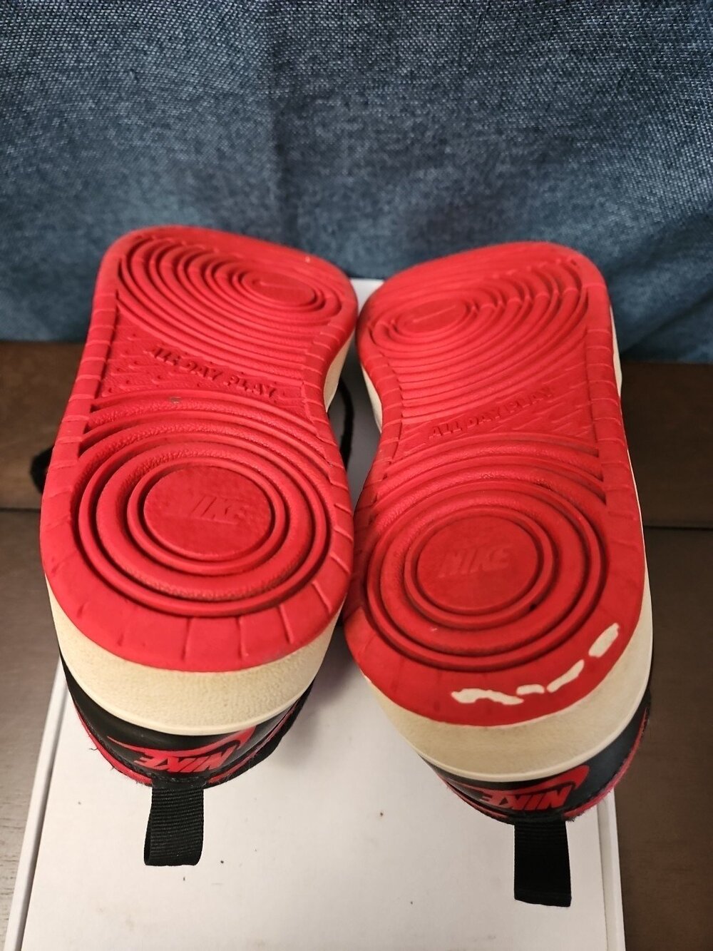 Nike Court Borough Mid 2 GS Bred Black University Red Size 6Y - Picture 7 of 16
